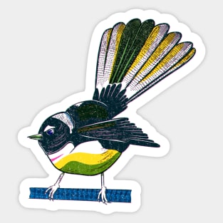 Fantail riso style print Sticker